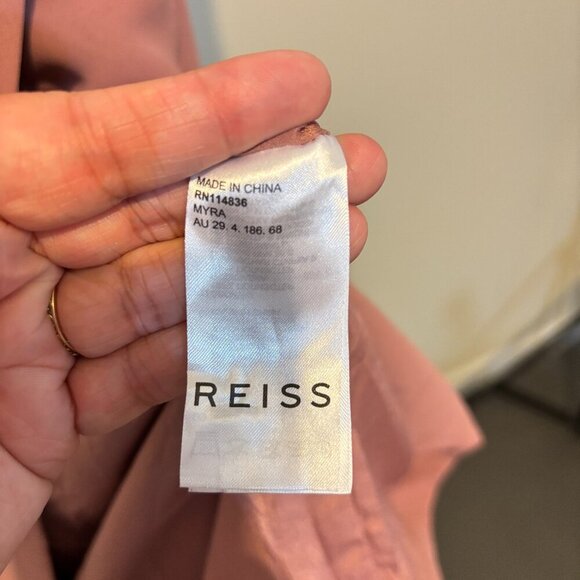 Reiss Myra Crossover Mauve Pink Short Sleeve Sheath Dress - Picture 12 of 13